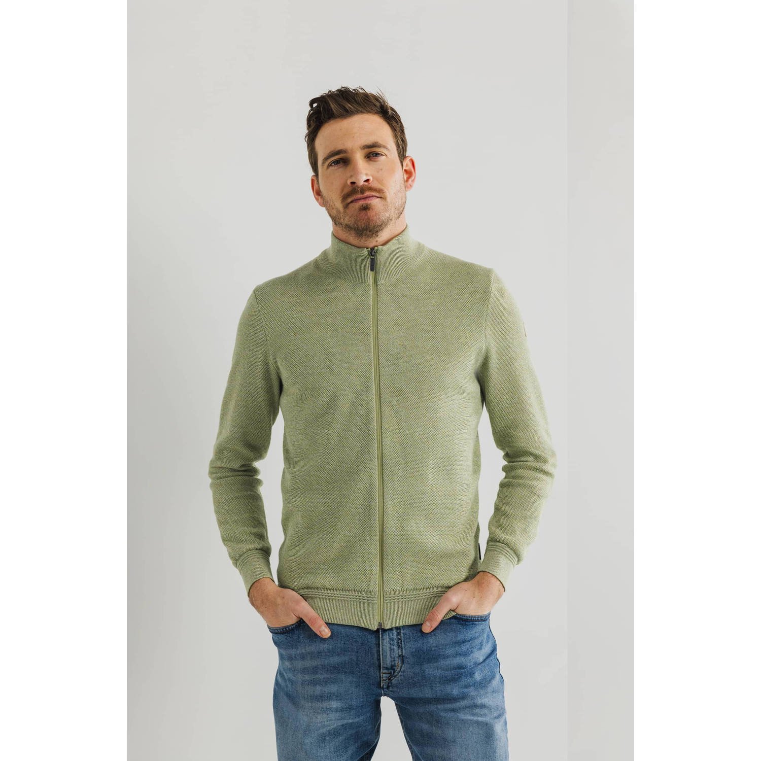 State of Art gebreid vest limegroen