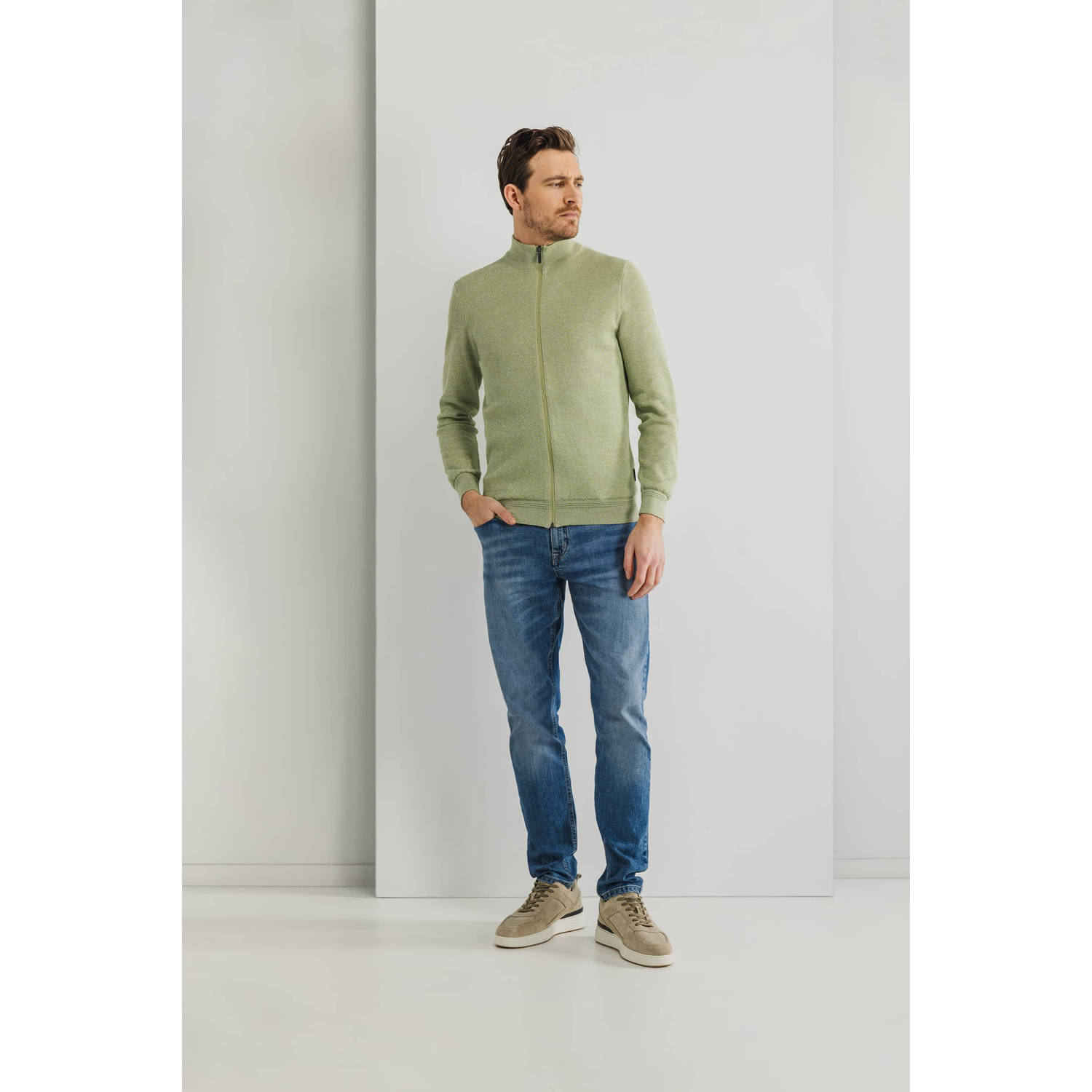 State of Art gebreid vest limegroen