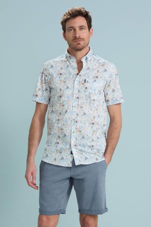 casual overhemd blauw