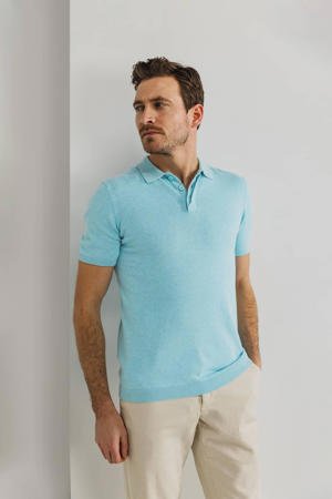regular polo gebreid lichtblauw