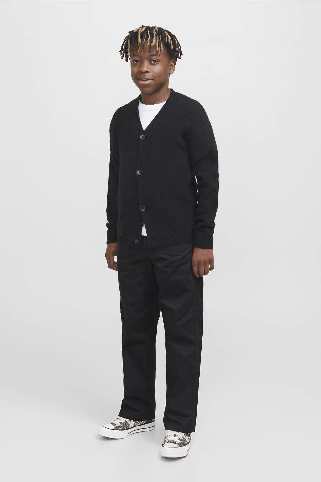 JACK & JONES JUNIOR casual broek zwart