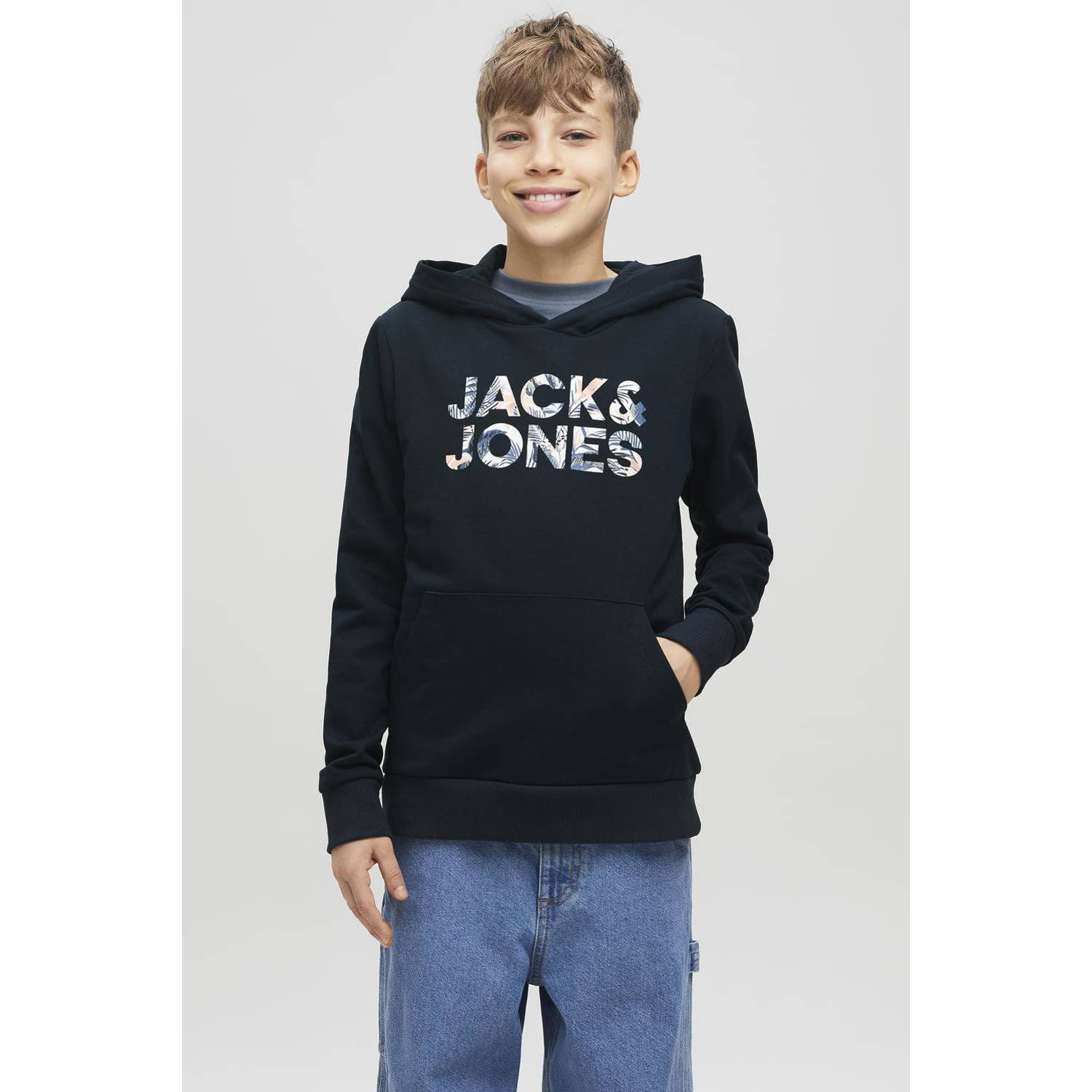 JACK & JONES JUNIOR hoodie donkerblauw