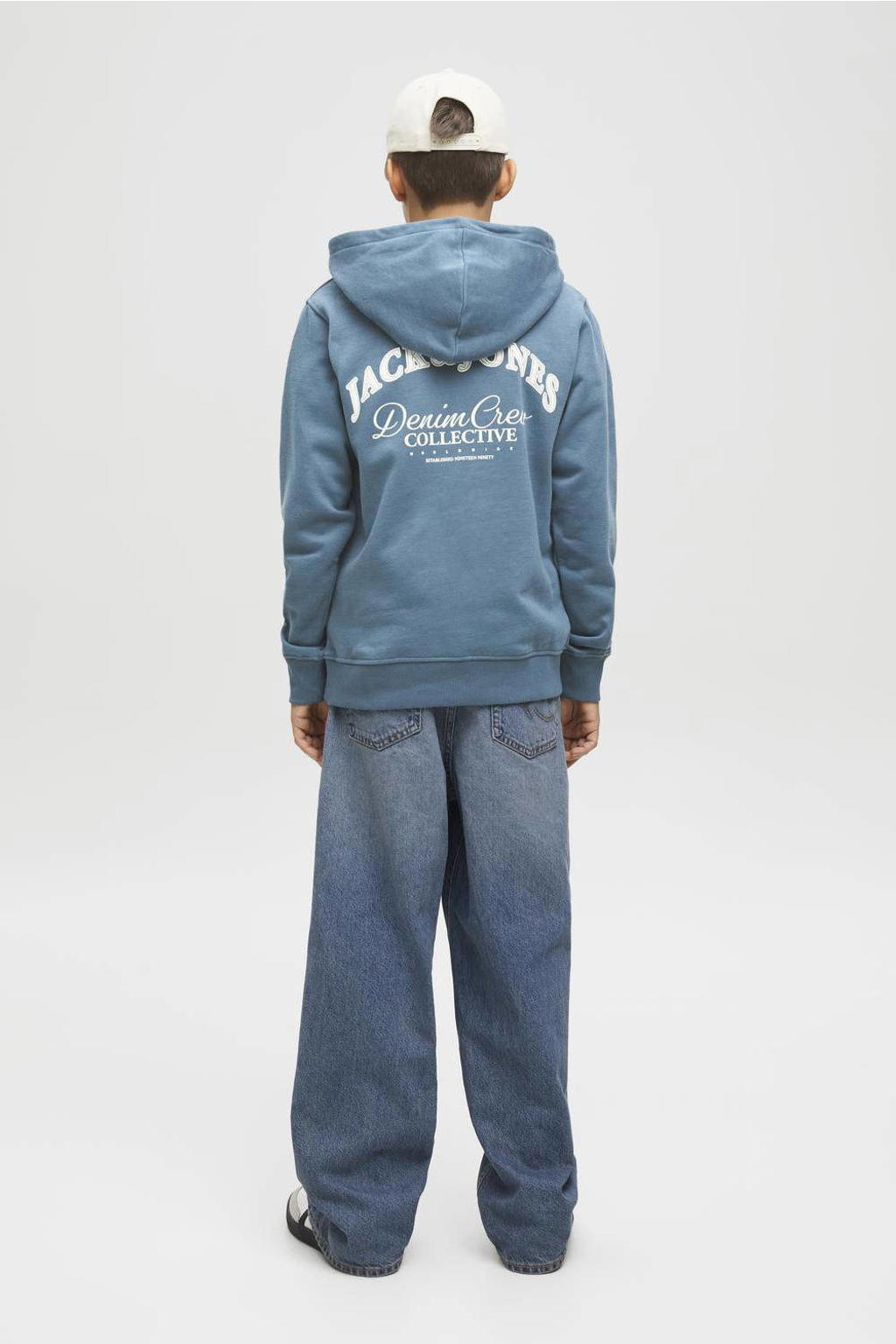 JACK & JONES JUNIOR hoodie met backprint blauw