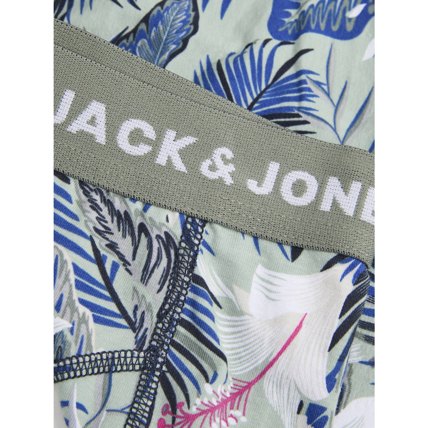 JACK & JONES JUNIOR boxershort JACBRADY FLOWER set van 3 donkerblauw