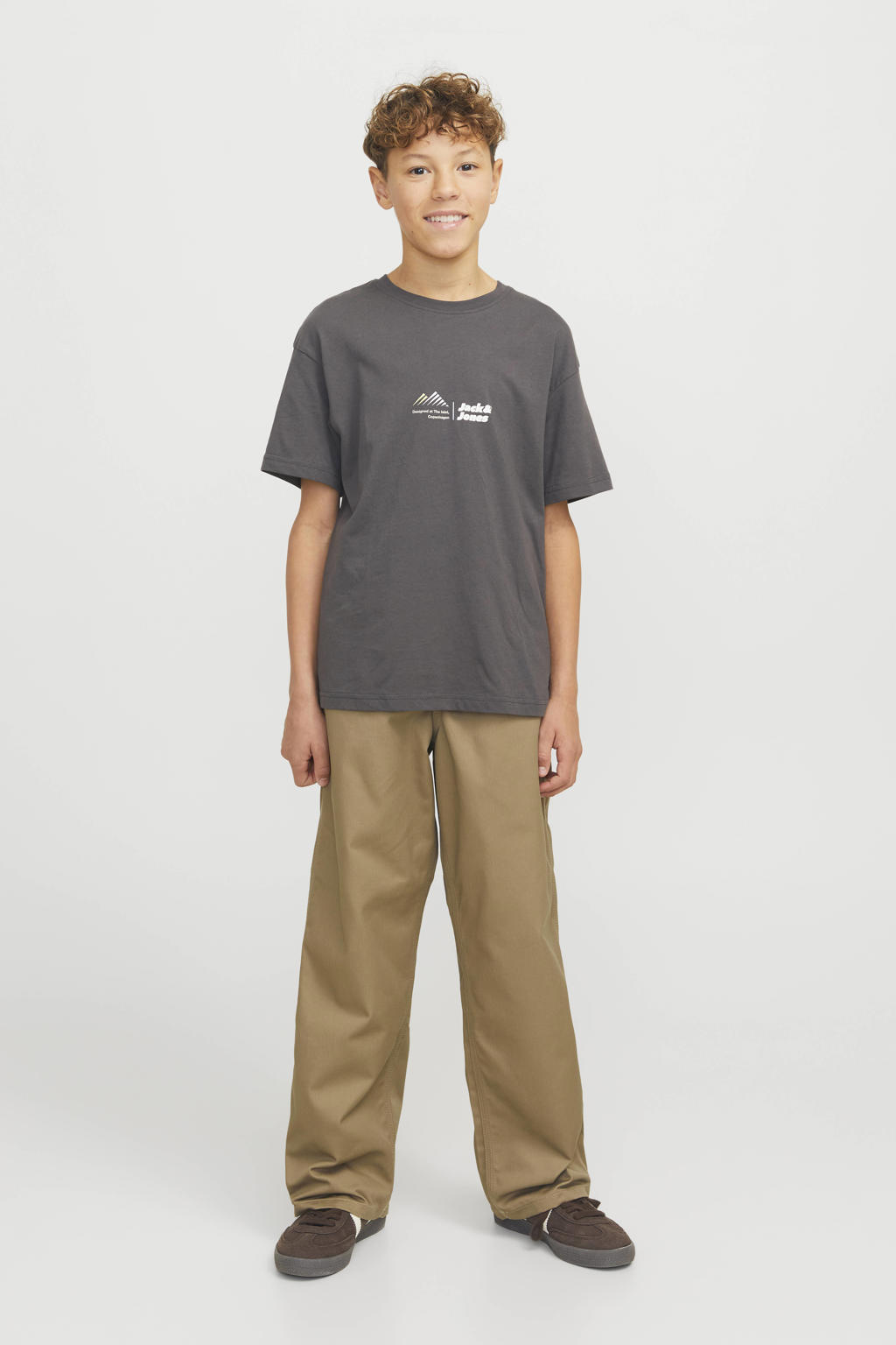 JACK & JONES JUNIOR casual broek kaki