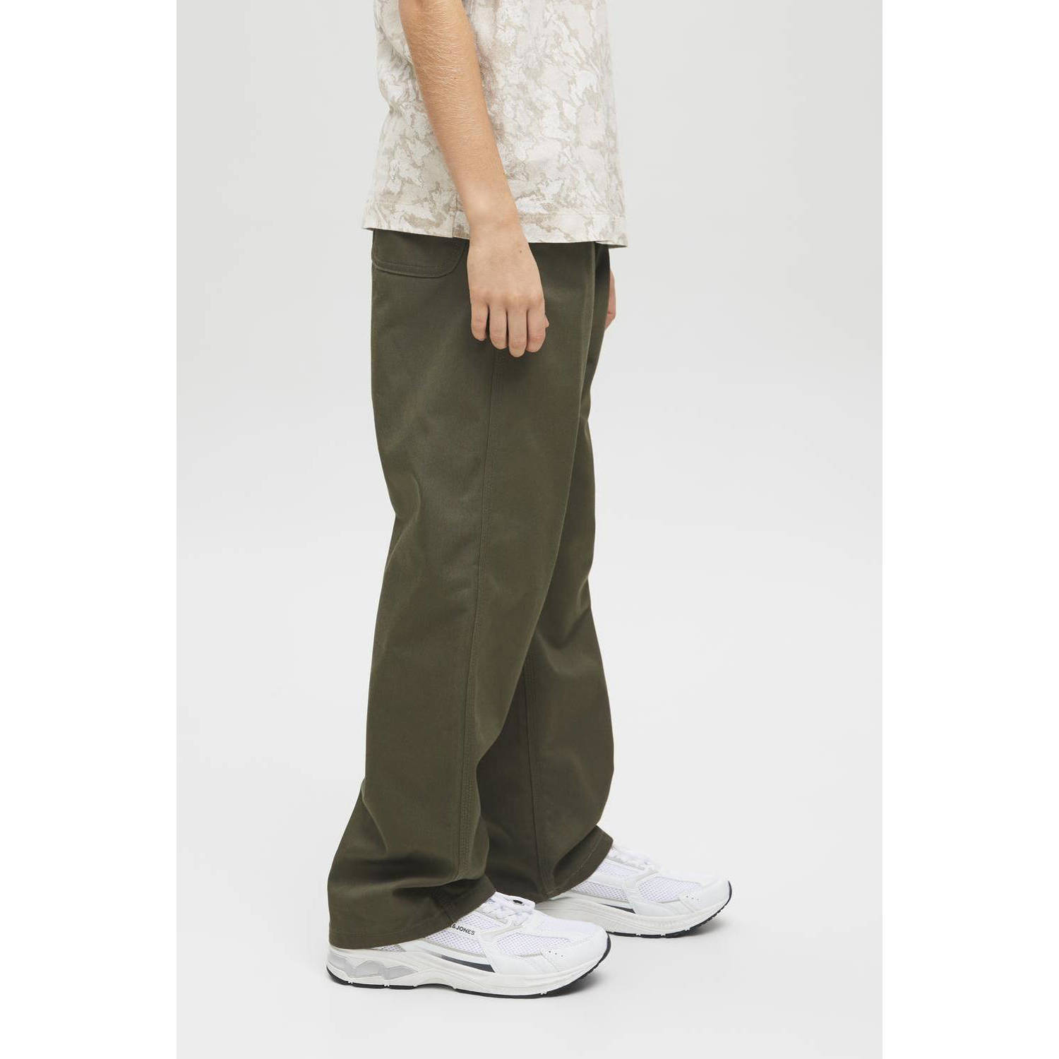 JACK & JONES JUNIOR casual broek olijfgroen