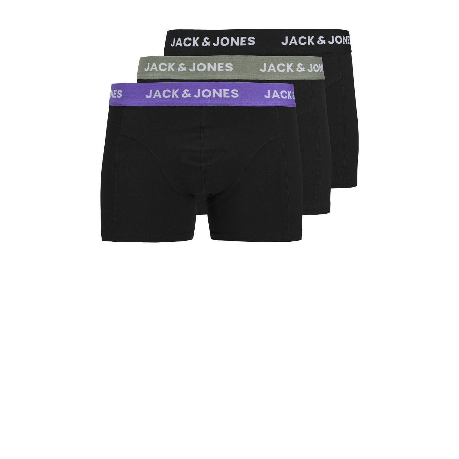 JACK & JONES JUNIOR boxershort JACAXEL SOLID set van 3 zwart