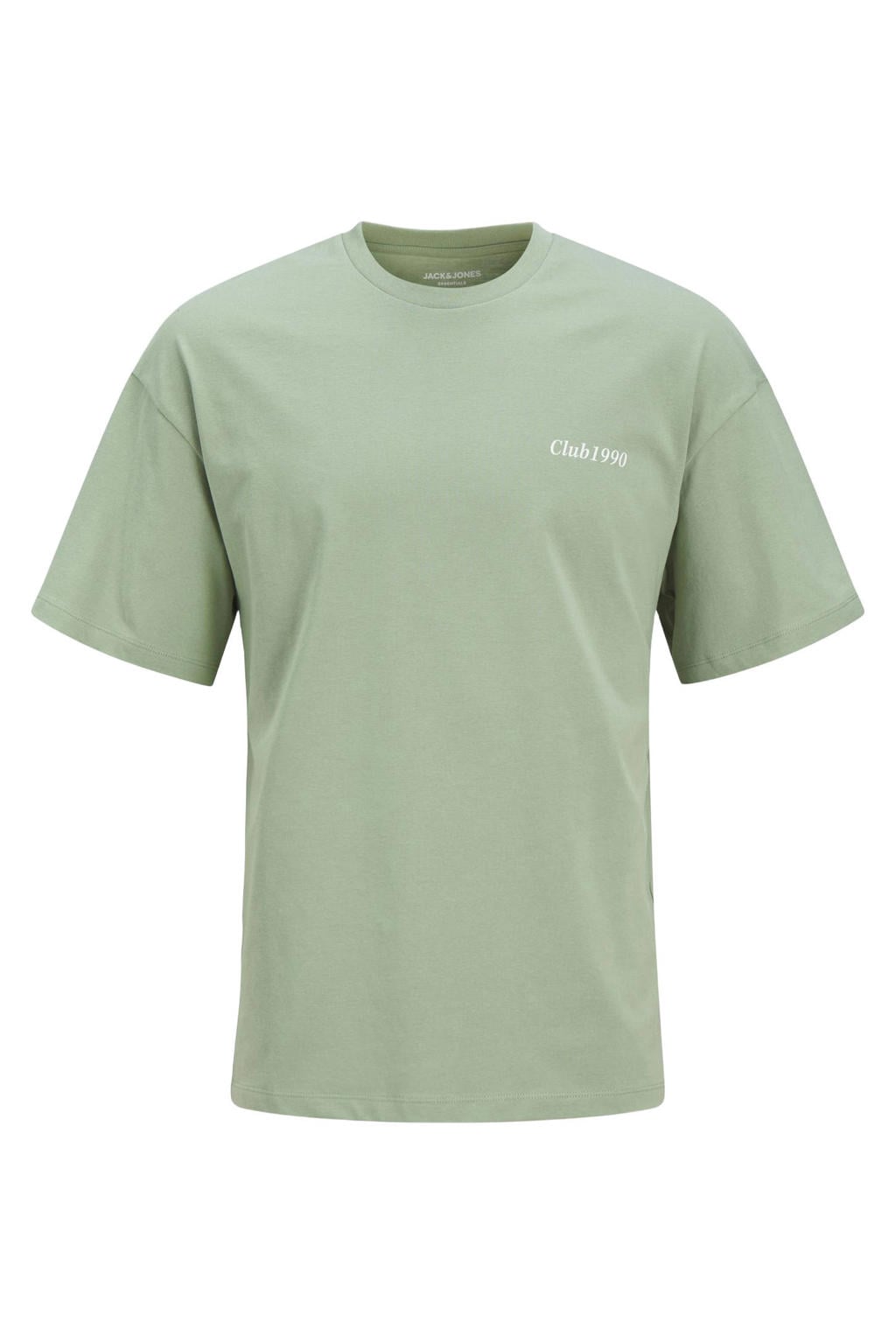 Groene jongens JACK & JONES JUNIOR T-shirt van katoen met grafische print, korte mouwen en ronde hals