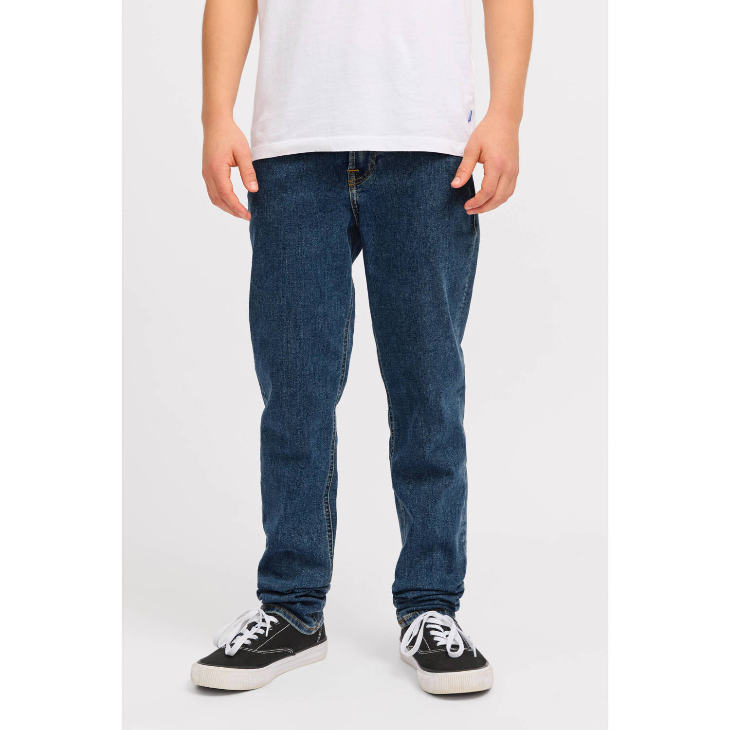 JACK & JONES JUNIOR slim low waist slim fit jeans dark blue denim