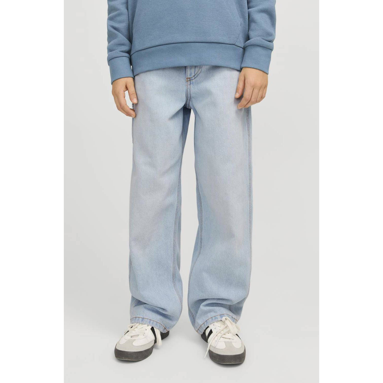JACK & JONES JUNIOR high waist loose fit jeans light blue denim