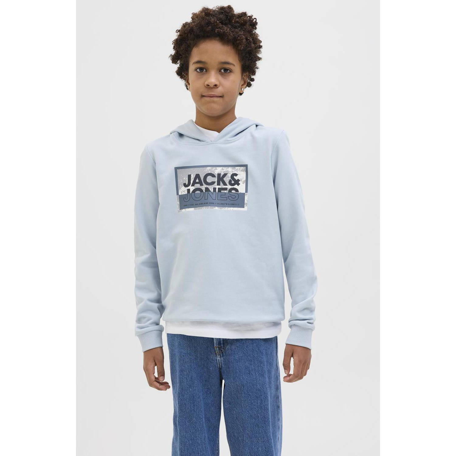 Jack & Jones Junior Hoodie JCOLOGAN SS24 PRINT SWEAT HOOD SN JNR