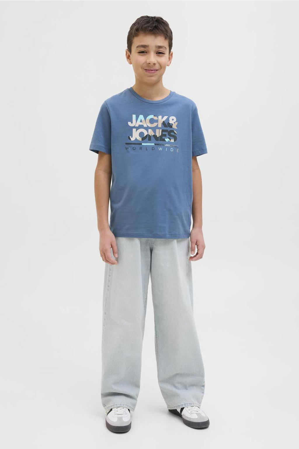 JACK & JONES JUNIOR high waist extra baggy fit jeans light blue denim