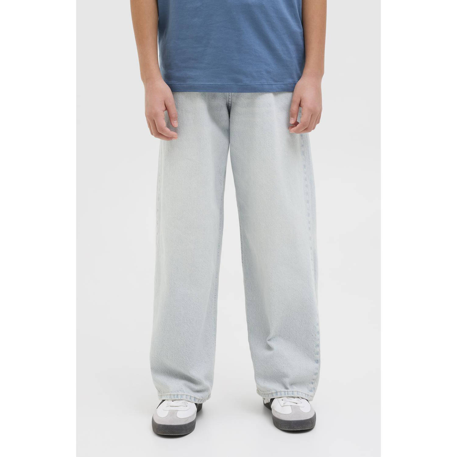 JACK & JONES JUNIOR high waist loose fit jeans light blue denim
