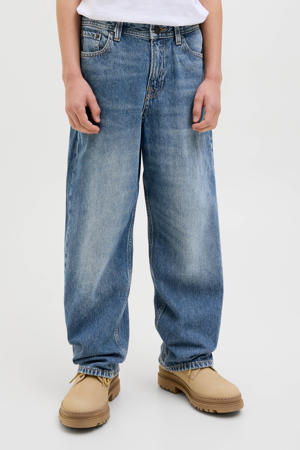 high waist loose fit jeans medium blue denim