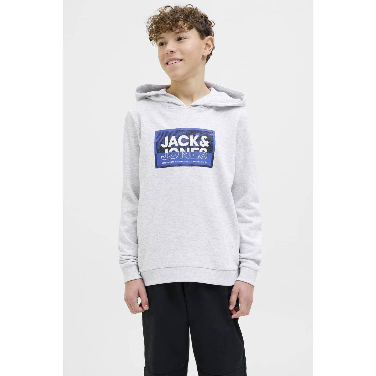 Jack & Jones Junior Hoodie JCOLOGAN SS24 PRINT SWEAT HOOD SN JNR