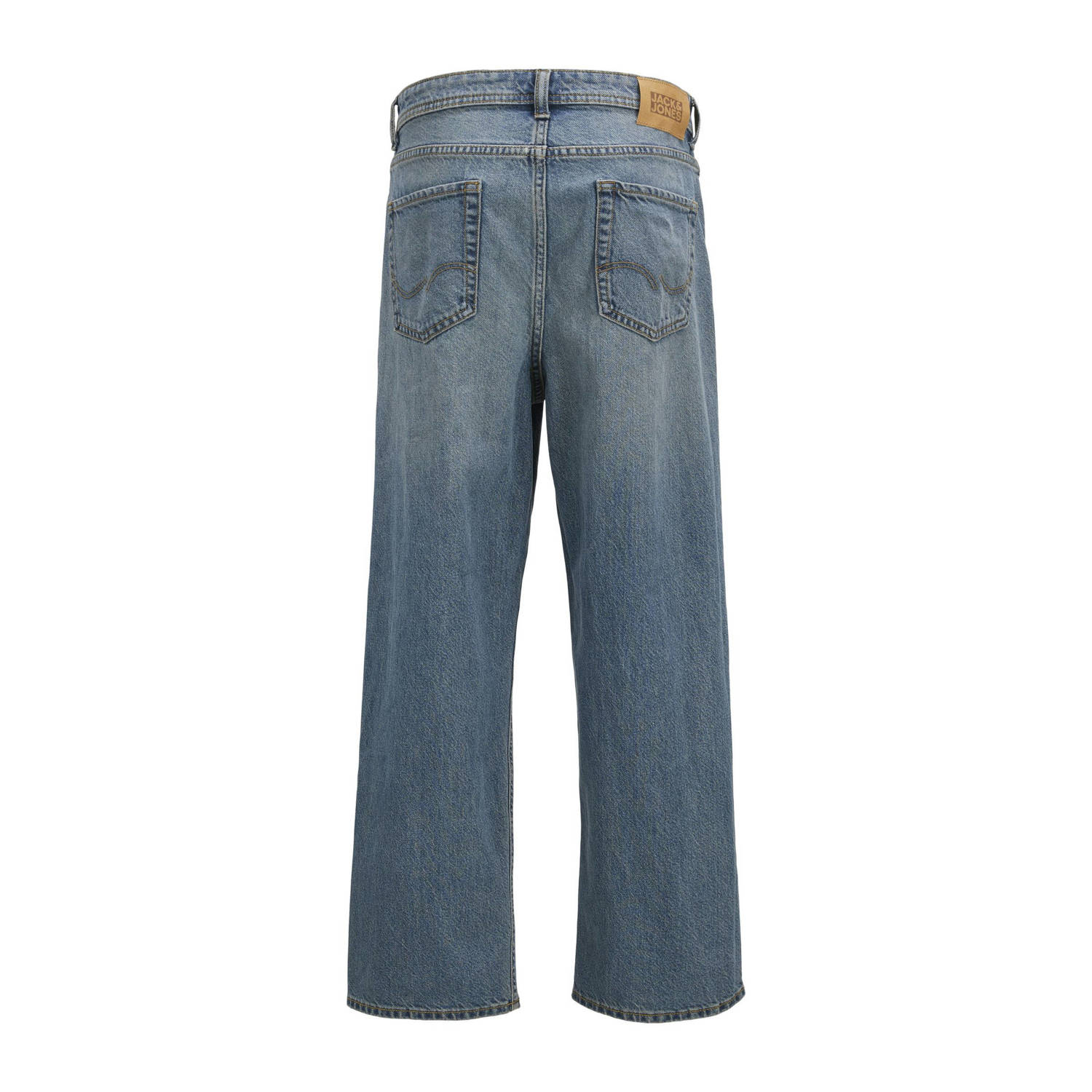 JACK & JONES JUNIOR high waist loose fit jeans dark blue denim