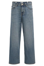 thumbnail: Dark blue denim jongens JACK & JONES JUNIOR high waist extra baggy fit jeans dark blue van denim met effen