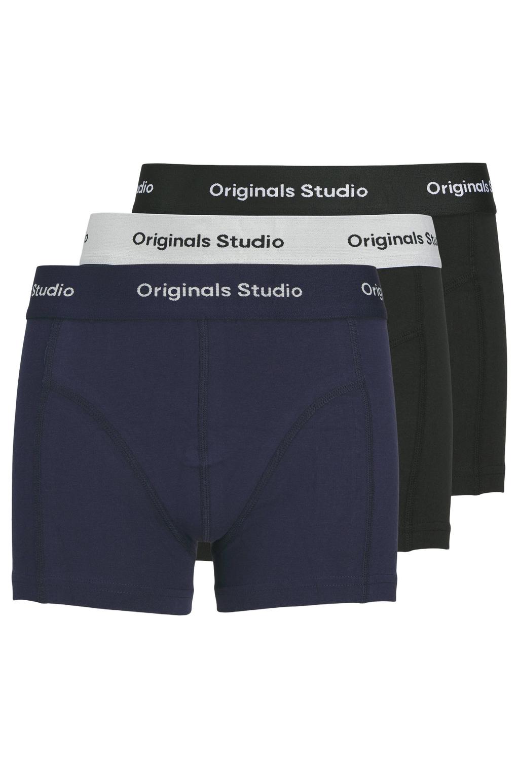 JACK & JONES JUNIOR boxershort JACVESTERBRO - donkerblauw/zwart (set van 3)