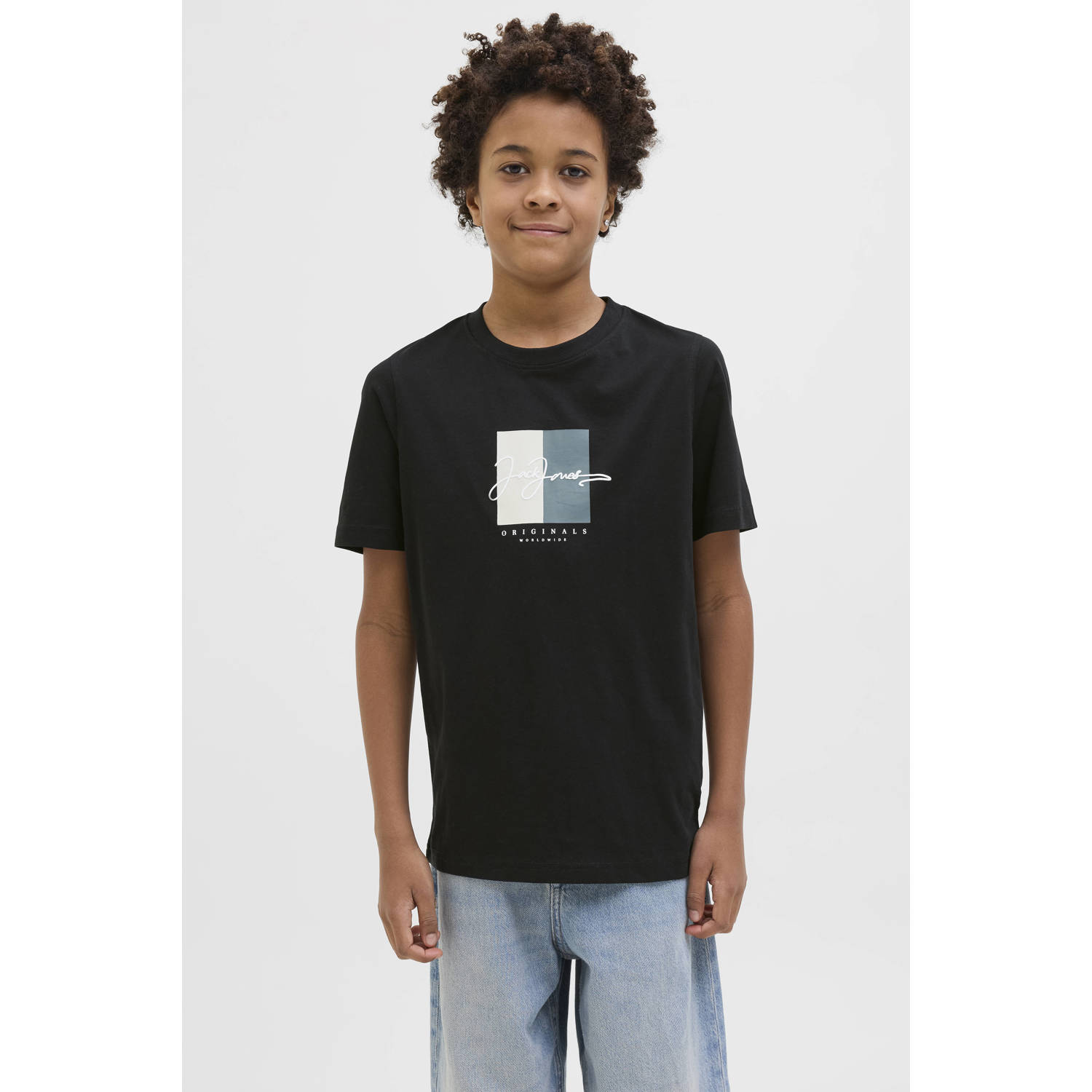 Jack & Jones Junior T-shirt JORFREDERIKSBERG BOXSCRIPT TEE SS SN JNR