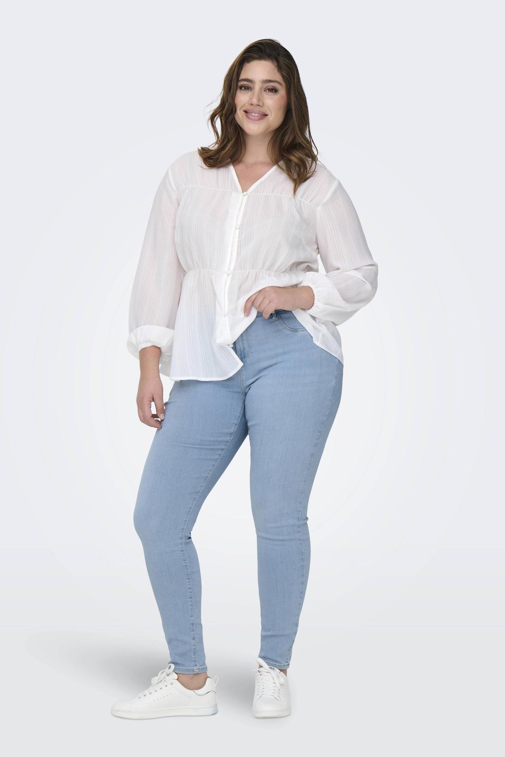 ONLY CARMAKOMA skinny regular waist broek light blue denim