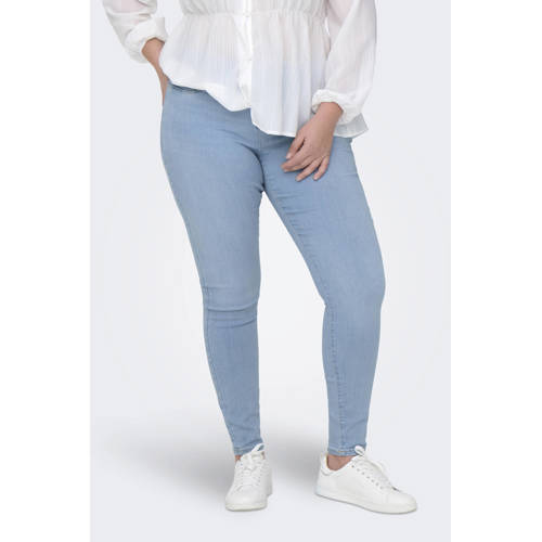 ONLY CARMAKOMA skinny regular waist broek light blue denim afbeelding