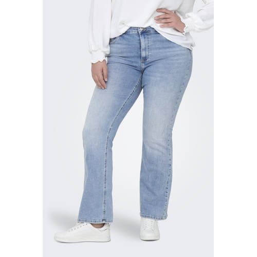 ONLY CARMAKOMA high waist flared jeans light blue denim afbeelding