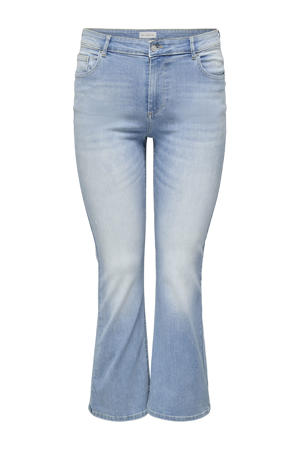 high waist flared jeans light blue denim