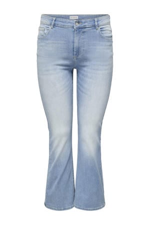 high waist flared jeans light blue denim