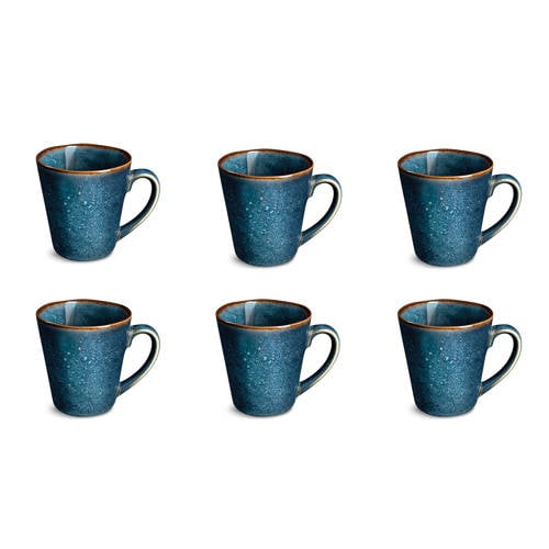 Medard de Noblat Vertigo mok (set van 6) - Blauwbruin