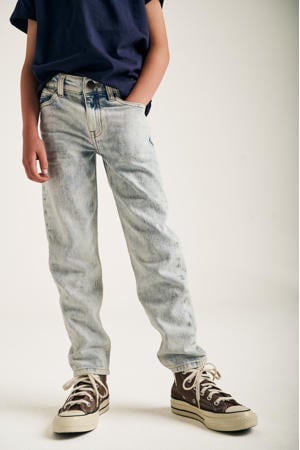 rechtvallend waist regular fit jeans light blue denim