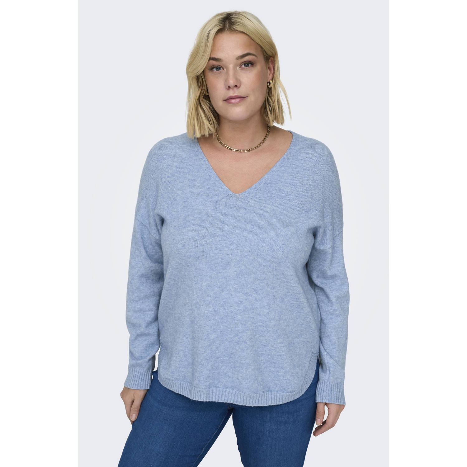 Only Carmakoma Margareta Pullover Gebreid Blue Dames