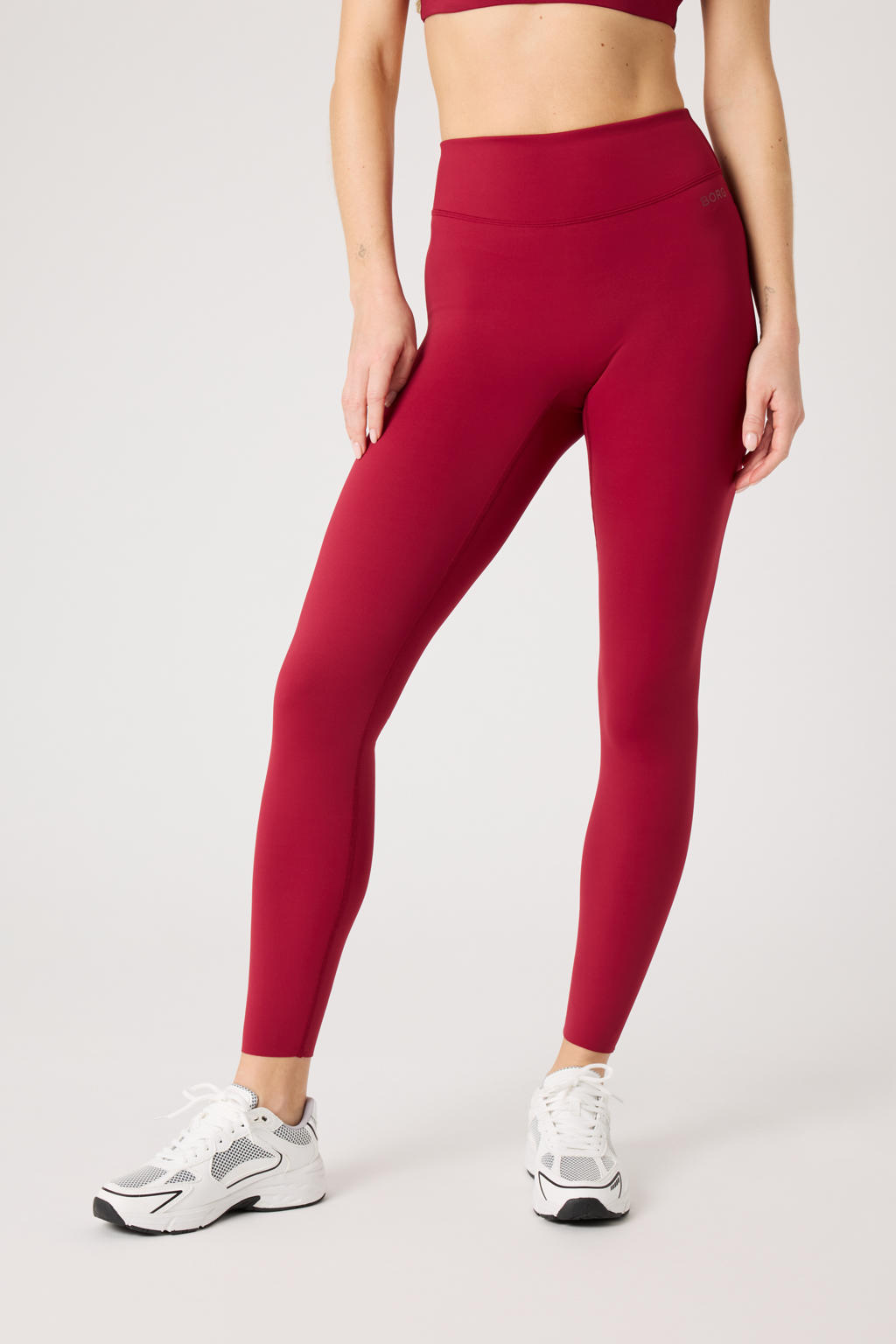 Donkerrode dames Björn Borg x Jessie Jazz sportlegging Comfort Tight van polyamide met slim fit, regular waist en effen