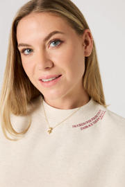 thumbnail: Ecru dames Björn Borg x Jessie Jazz sportsweater Oversized van katoen met lange mouwen en ronde hals