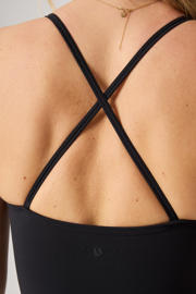 thumbnail: Zwarte dames Björn Borg sporttop Jessie Jazz van polyamide met spaghettibandjes en V-hals