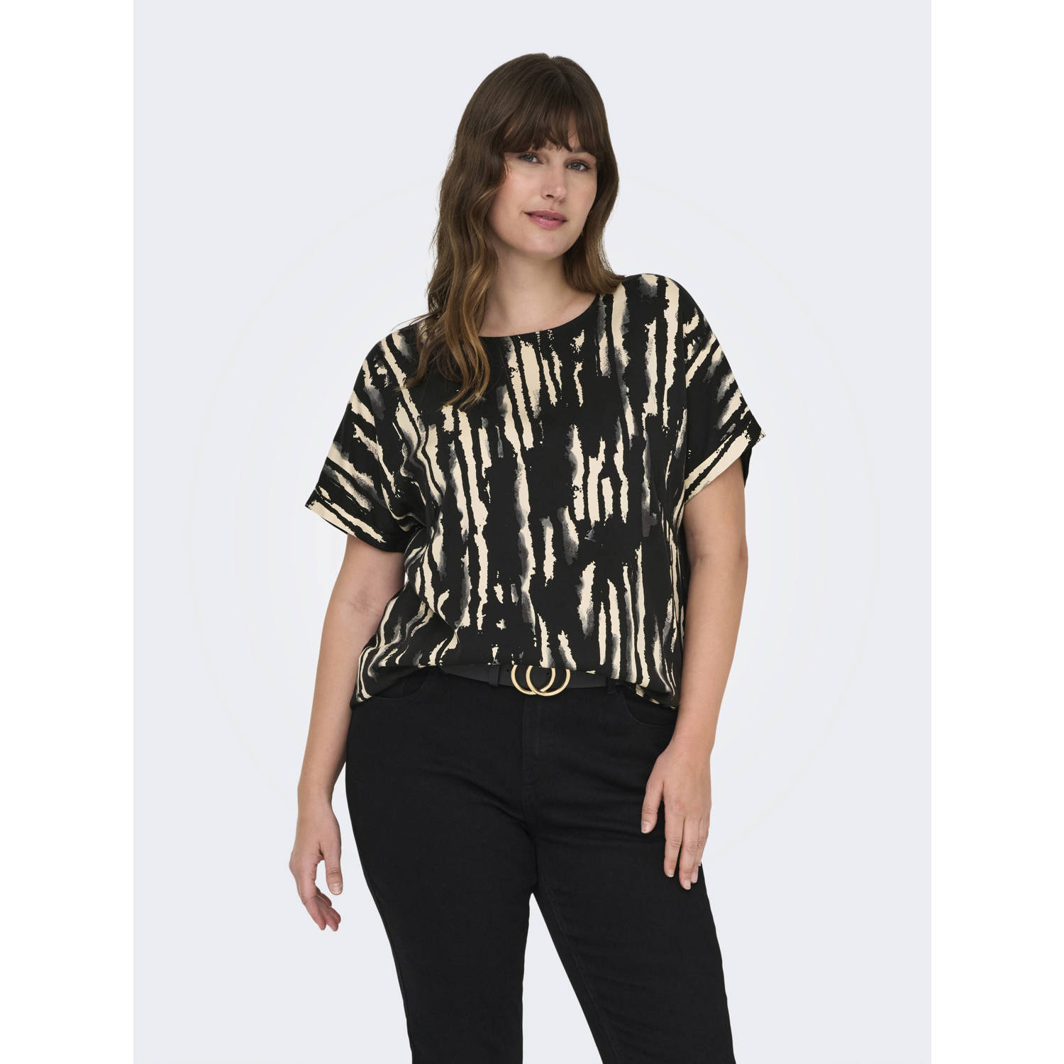 ONLY CARMAKOMA Shirt met korte mouwen CARMIKAELA IN-ONE SS TOP AOP