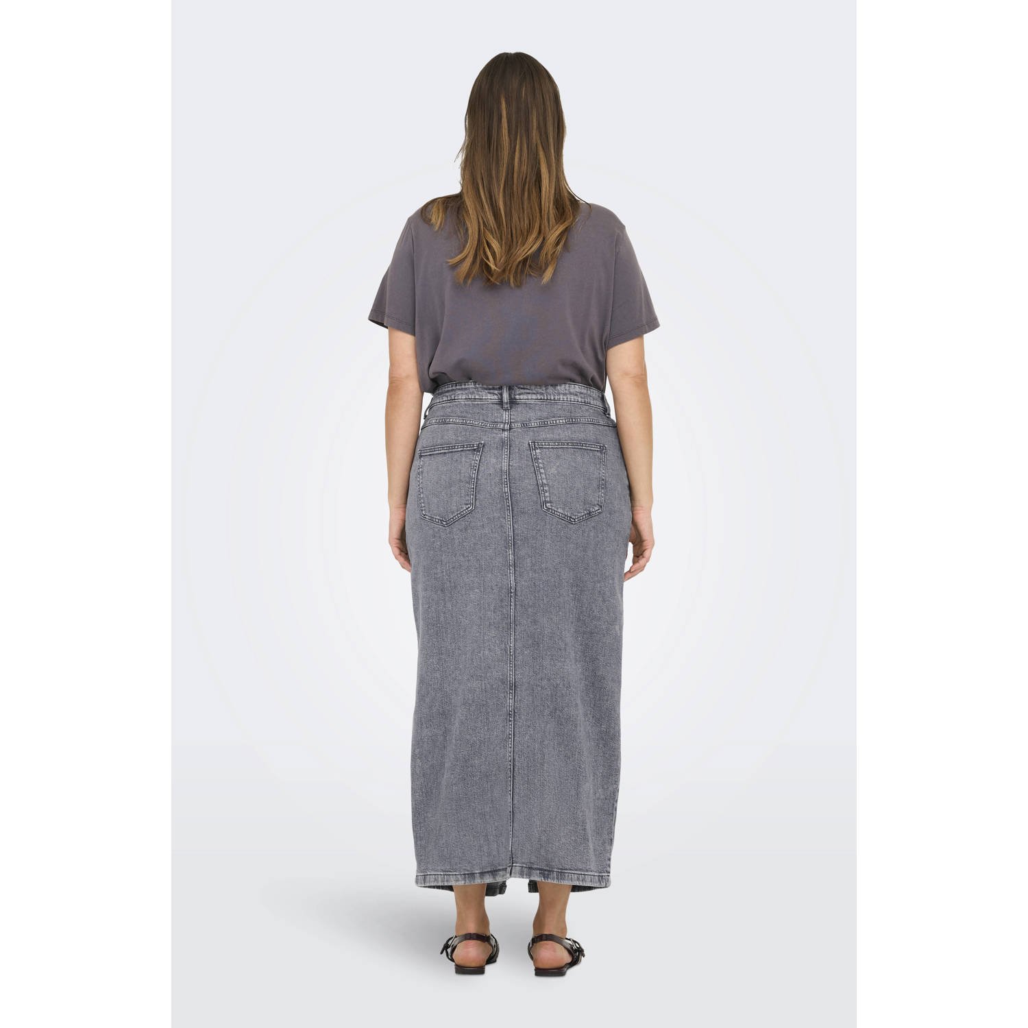 ONLY CARMAKOMA spijkerrok grey denim