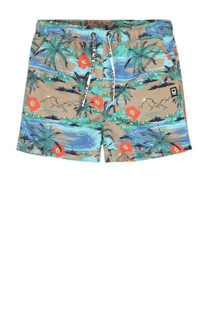zwemshort bruin/groen/blauw