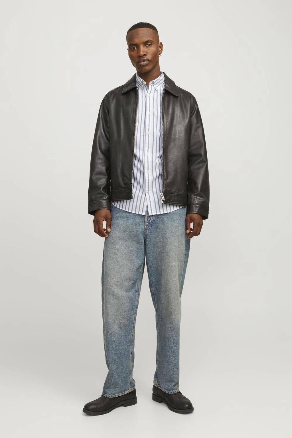JACK & JONES ESSENTIALS casual overhemd blauw
