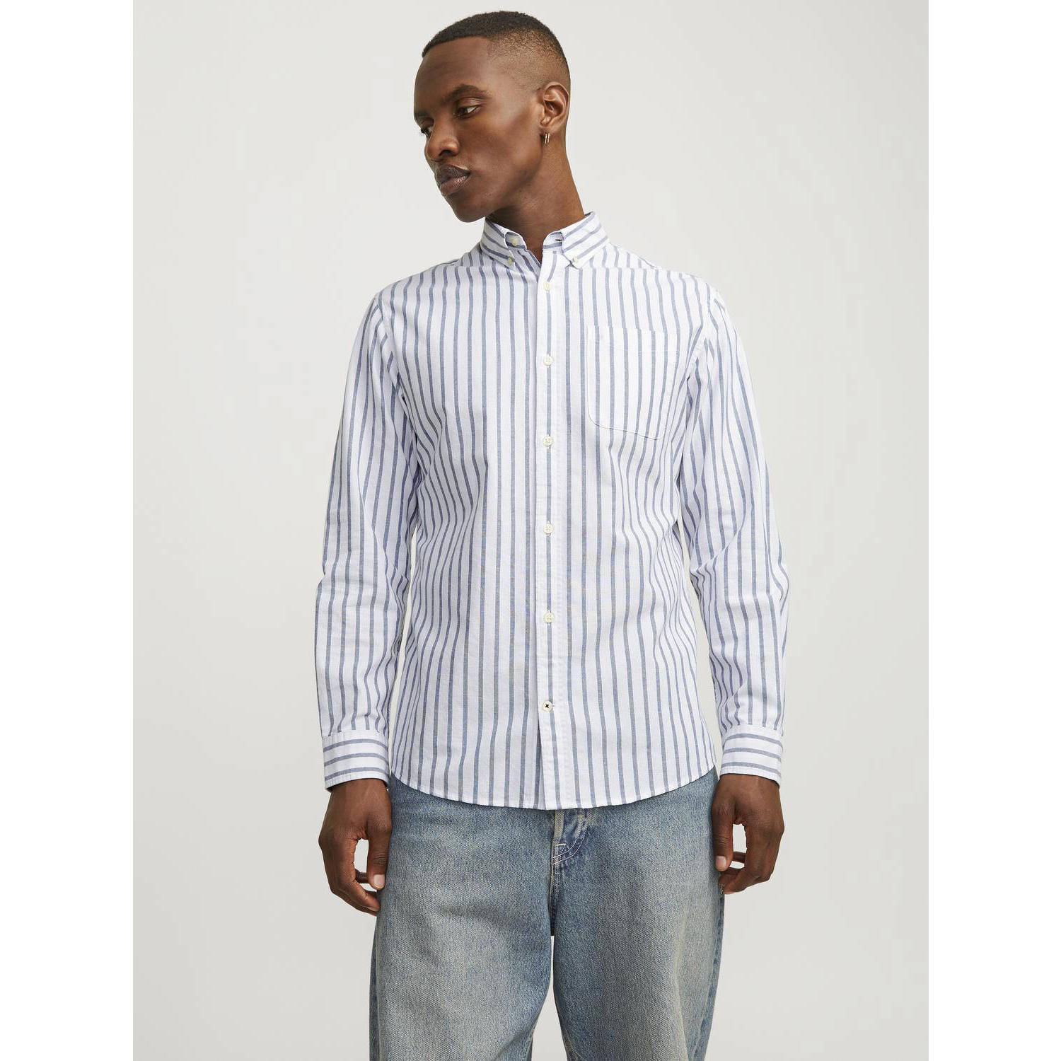 JACK & JONES ESSENTIALS zakelijk overhemd blauw