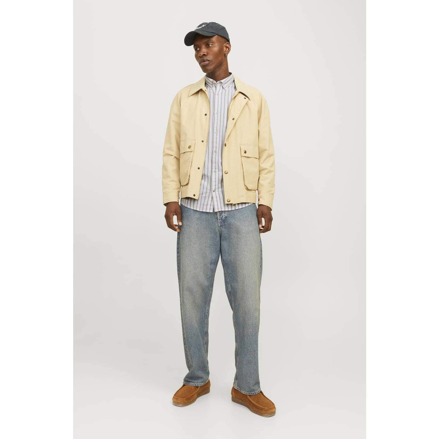 JACK & JONES ESSENTIALS zakelijk overhemd grijs