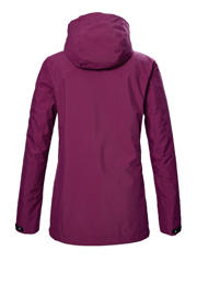 thumbnail: Donkerrode dames Killtec outdoor jas van polyester met effen, lange mouwen, capuchon en rits met windvanger