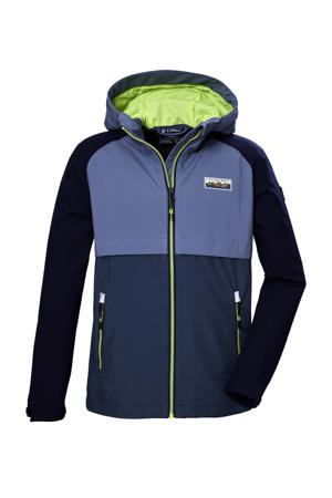 softshell jas donkerblauw/blauw