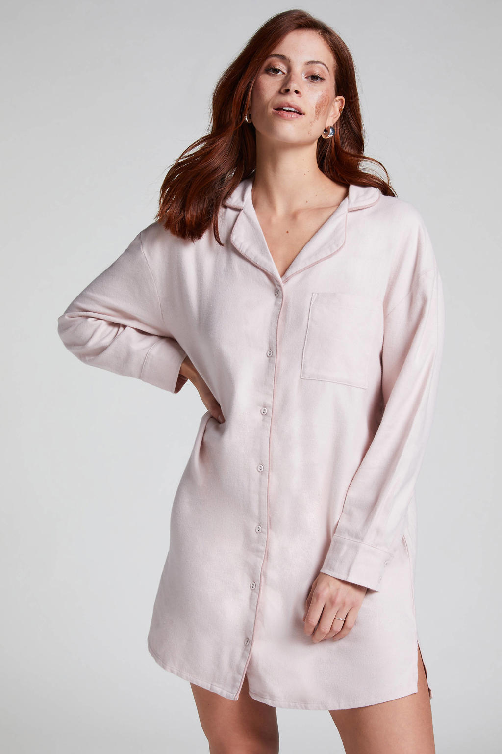 Hunkemöller flanellen nachthemd roze