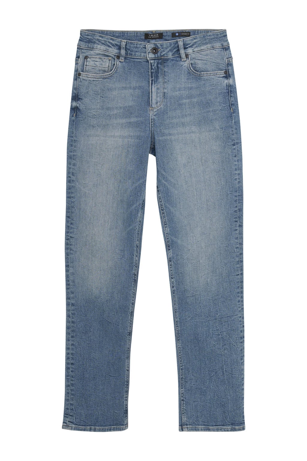 Medium blue denim jongens Rellix loose fit jeans van katoen met regular waist en effen