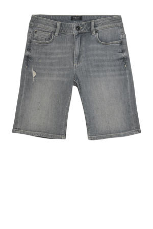 straight denim short grey denim