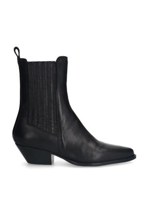 leren cowboylaarzen zwart