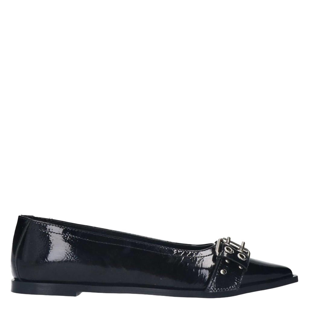 Zwarte dames Sacha lakleren loafers