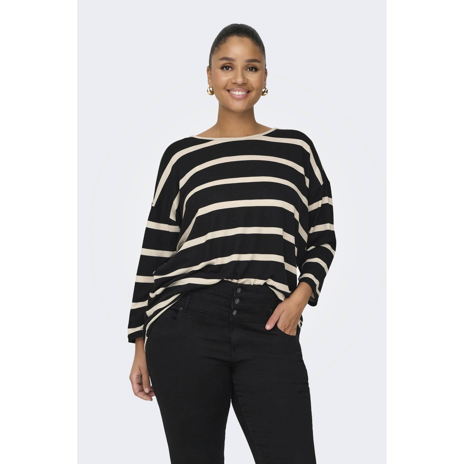 ONLY CARMAKOMA Shirt met 3 4-mouwen CARALBA 3 4 TOP NOOS