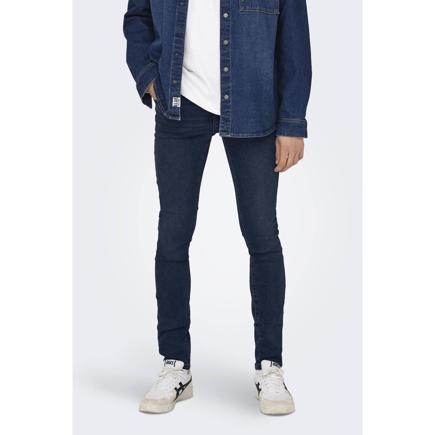 ONLY & SONS ONSWARP skinny jeans dark blue denim