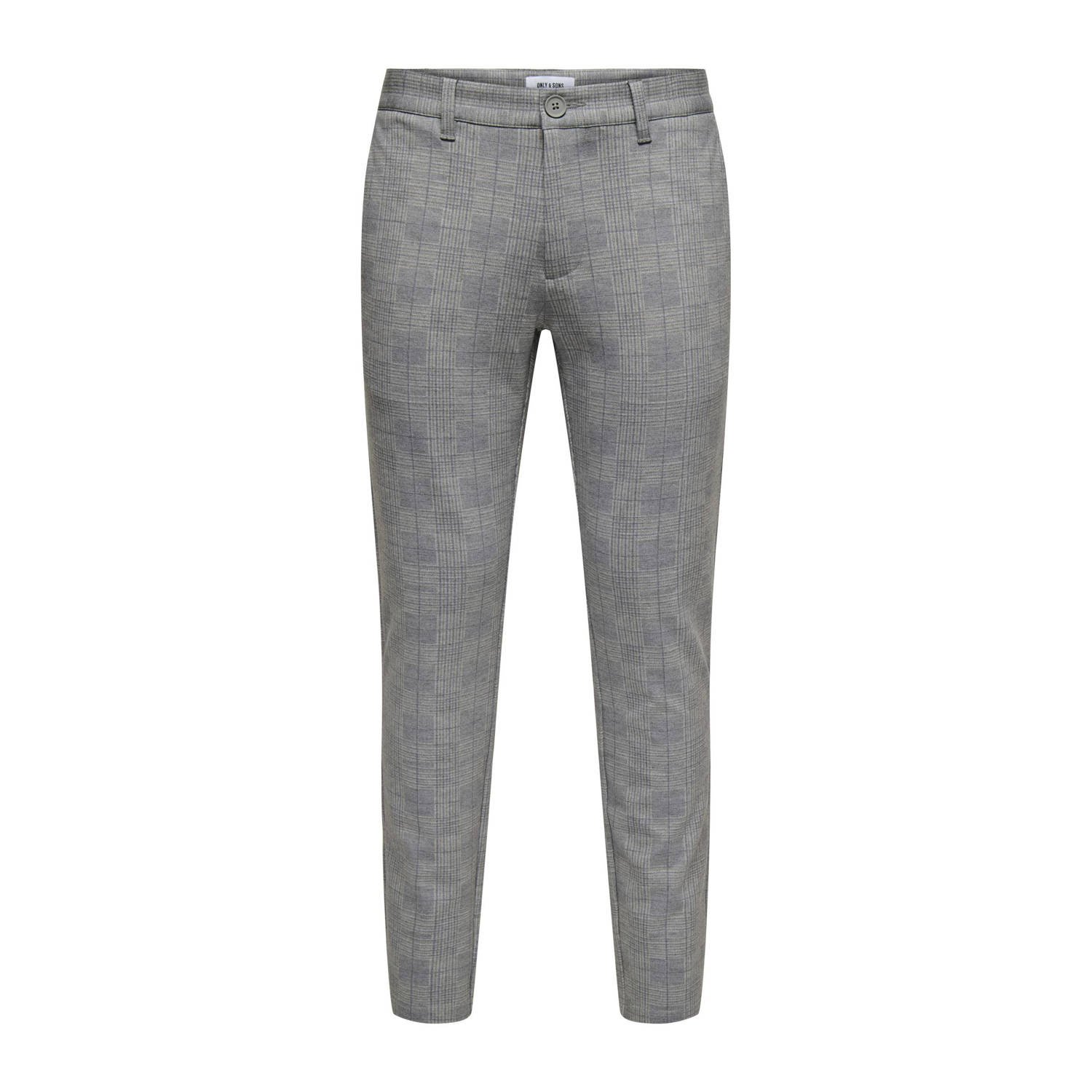 ONLY & SONS slim pantalon grijs